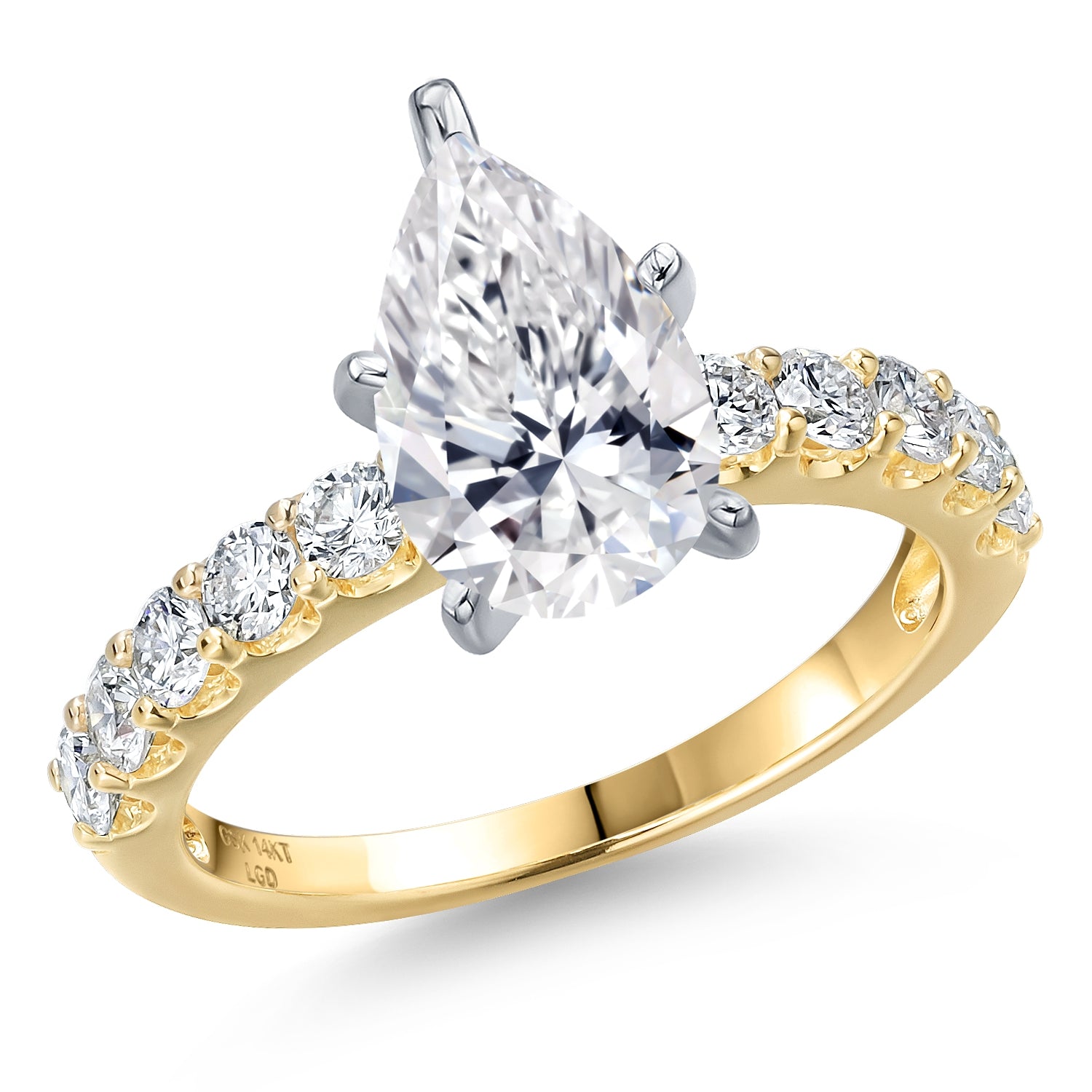 Pear Shape_Center 2.00ct_6_Ring in 14K Two Tone Gold