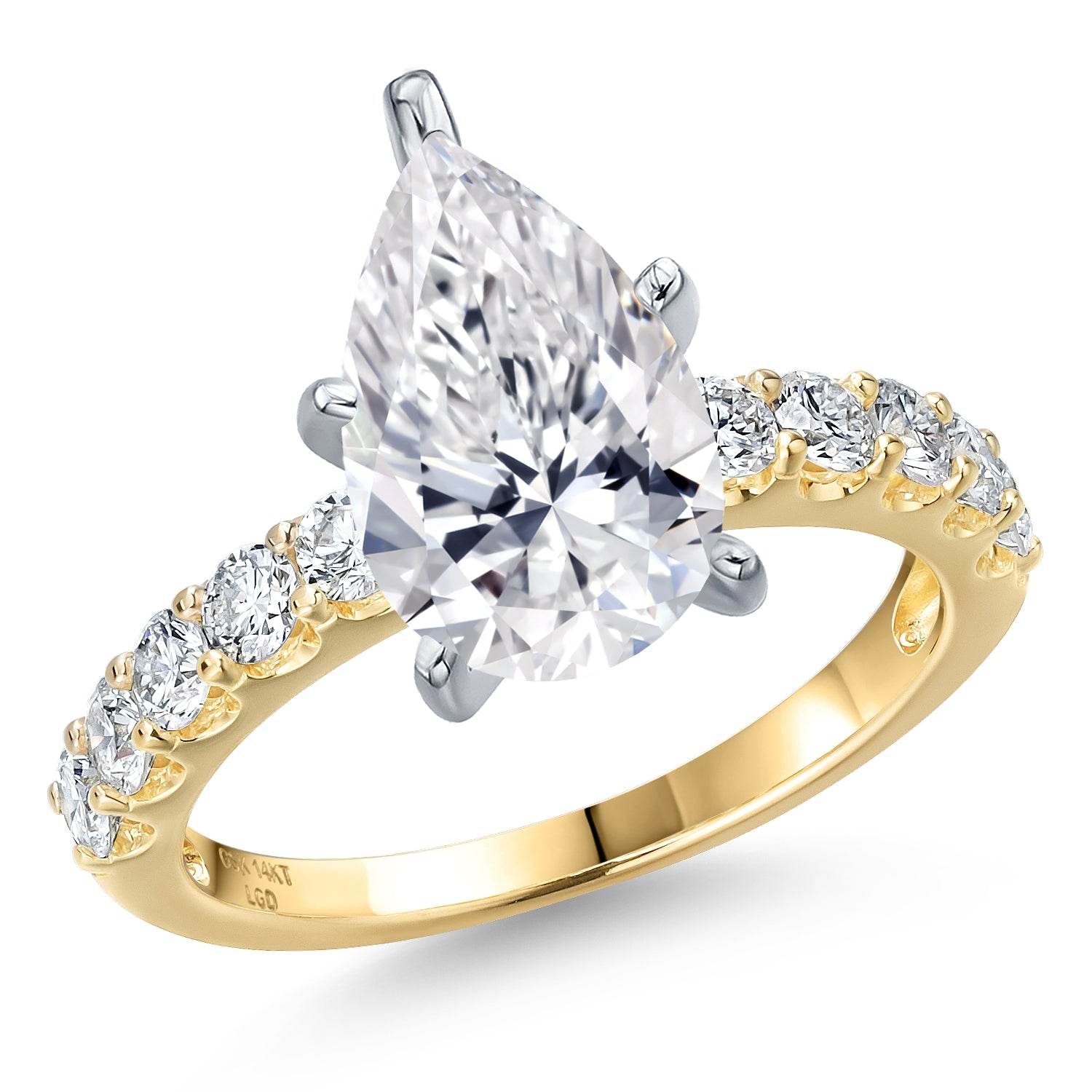 Pear Shape_Center 3.00ct_9_Ring in 14K Two Tone Gold