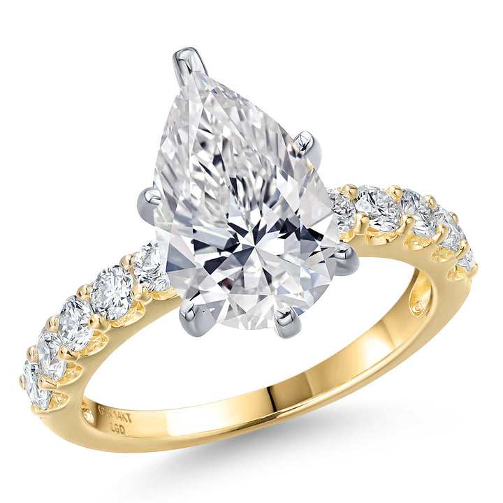 Pear Shape_Center 4.00ct_5_Ring in 14K Two Tone Gold
