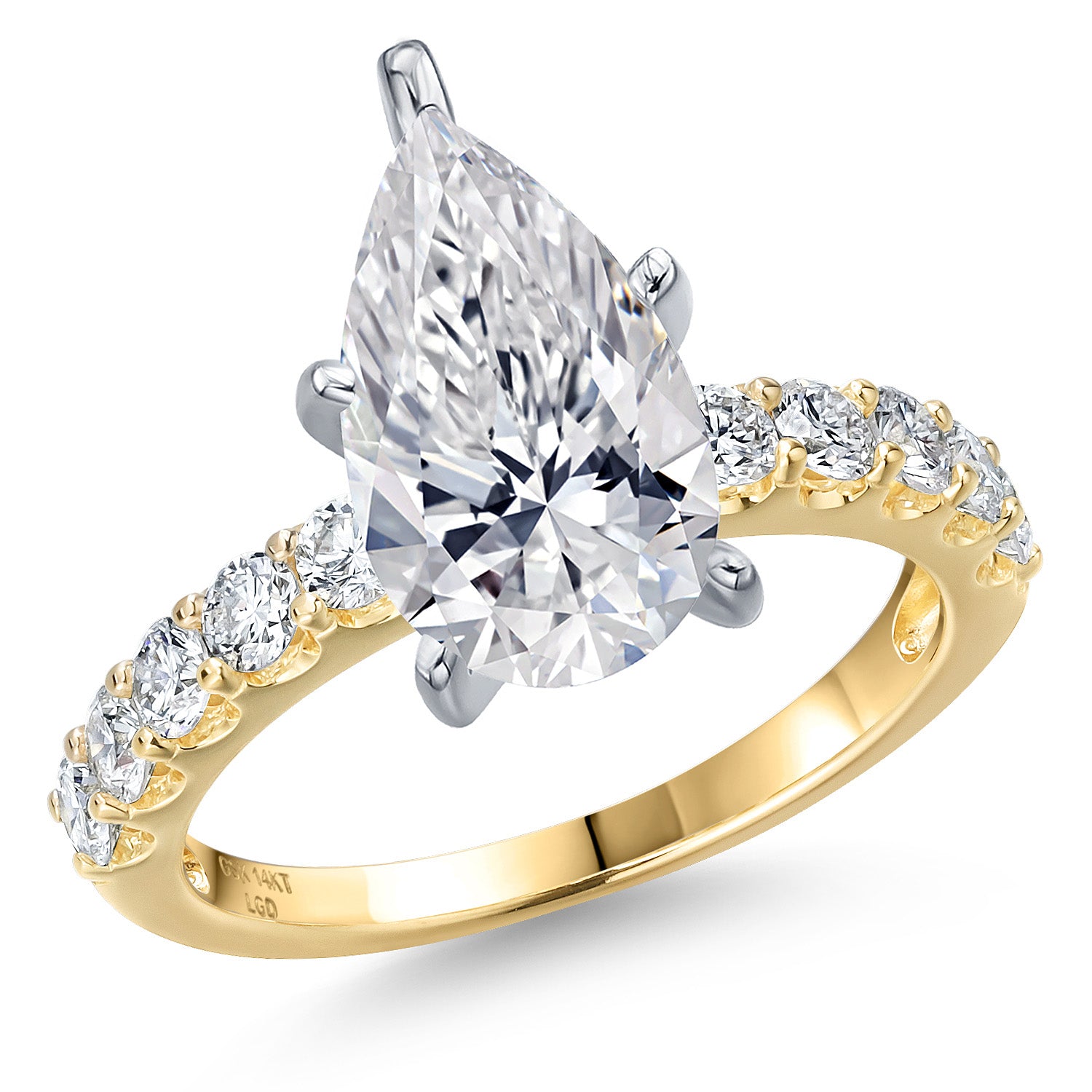 Pear Shape_Center 4.00ct_7_Ring in 14K Two Tone Gold