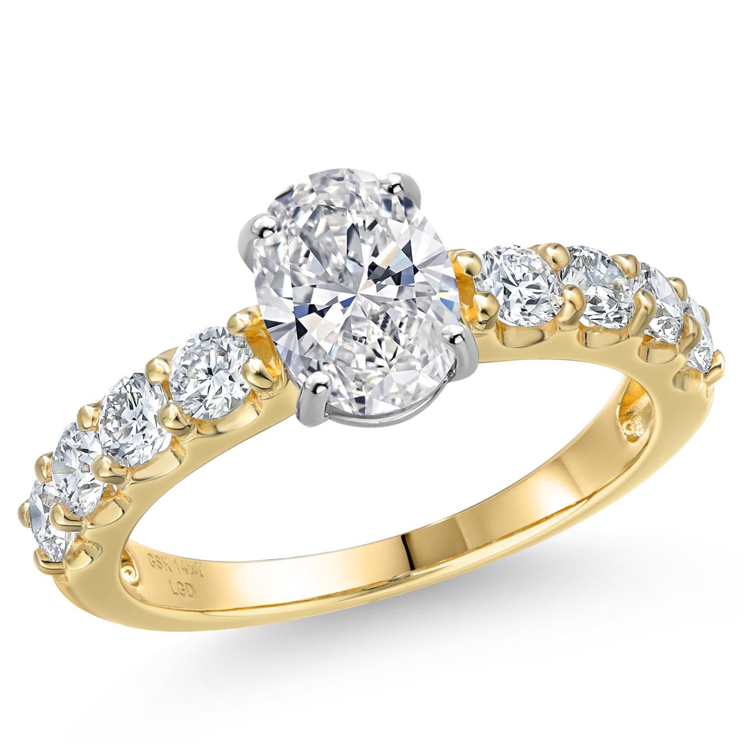 Oval Cut_Center 1ct_9_Ring in 14K Two Tone Gold