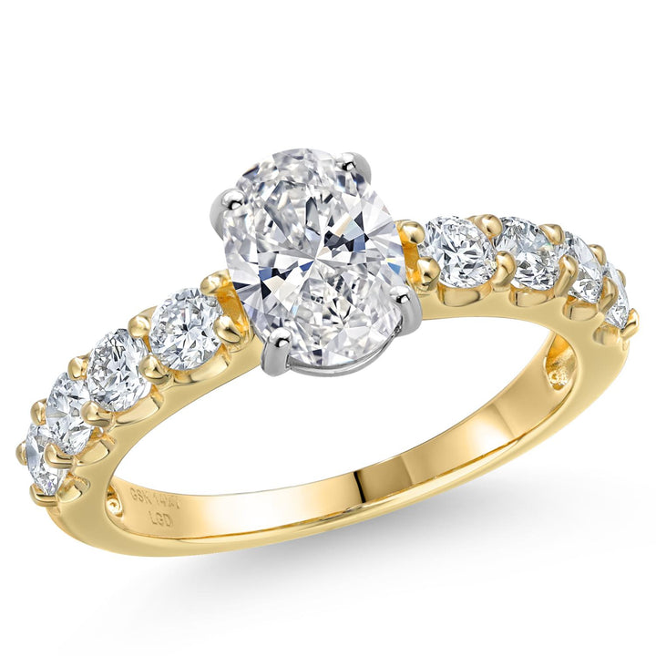 Oval Cut_Center 1ct_5_Ring in 14K Two Tone Gold
