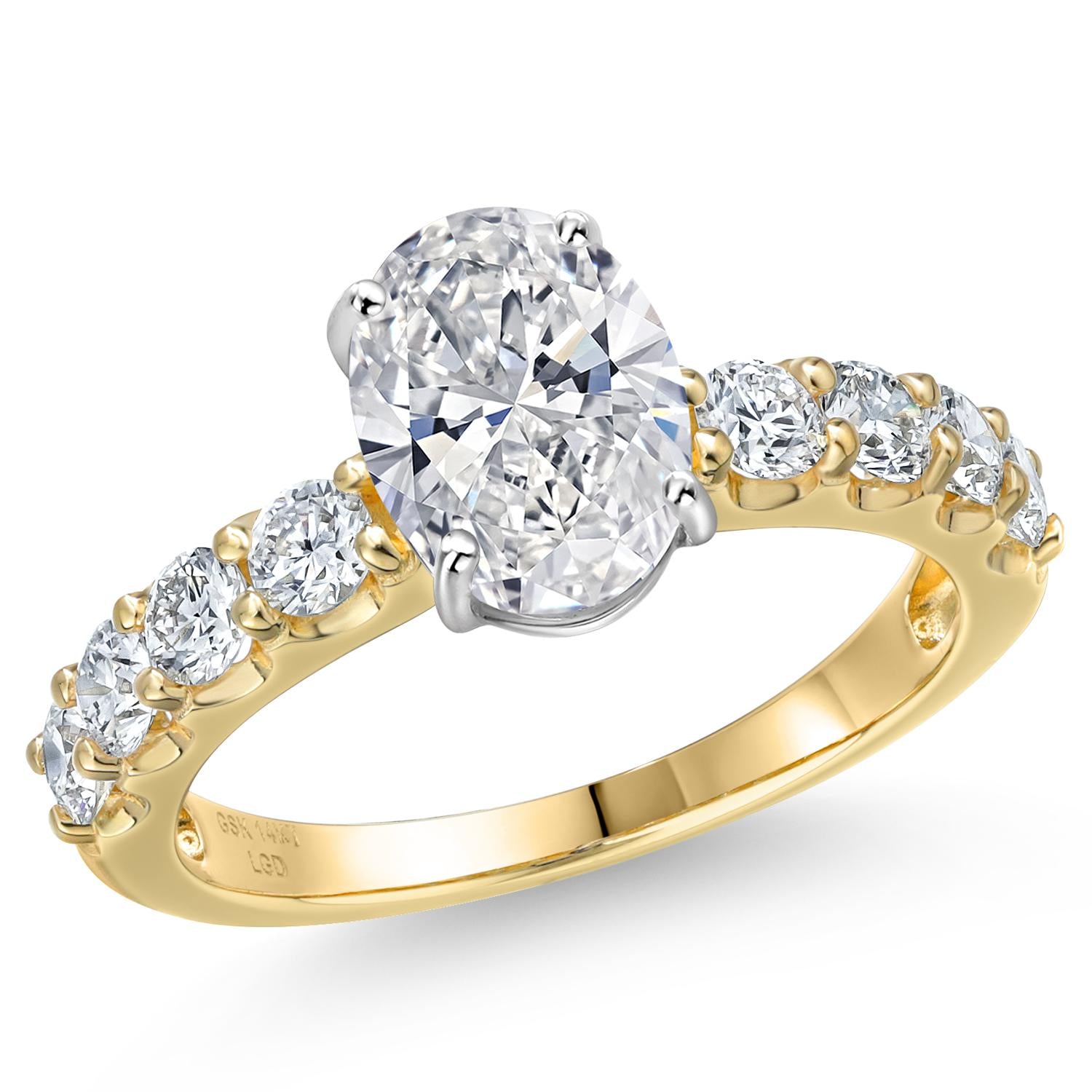 Oval Cut_Center 1.5ct_9_Ring in 14K Two Tone Gold