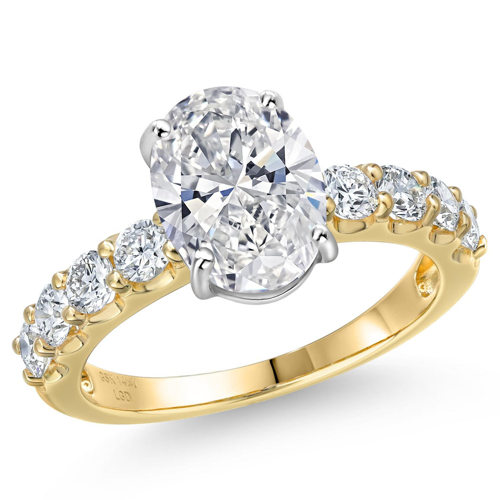 Oval Cut_Center 2ct_7_Ring in 14K Two Tone Gold