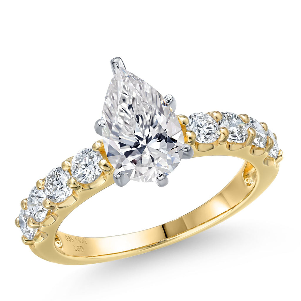 Pear Shape_Center 1.5ct_6_Ring in 14K Two Tone Gold