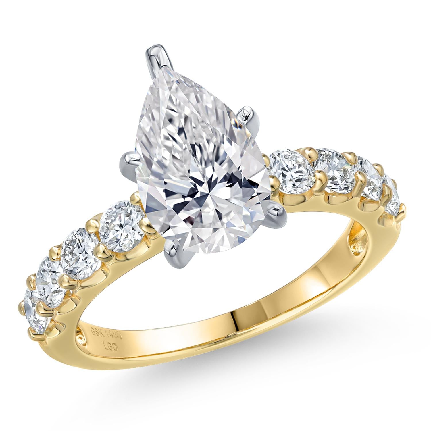 Pear Shape_Center 2ct_7_Ring in 14K Two Tone Gold