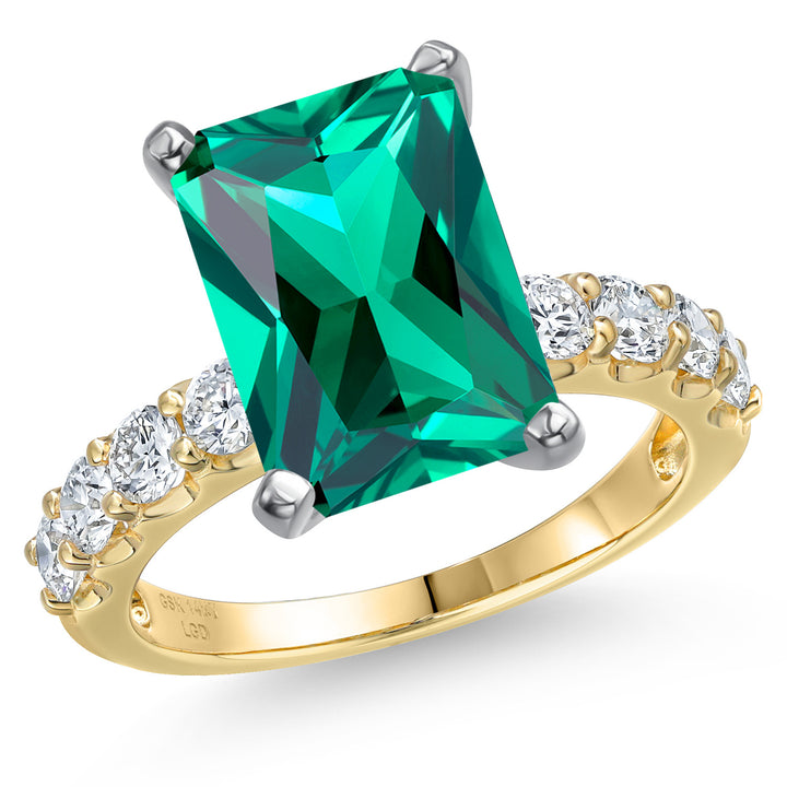 Nano Emerald - May_5_Ring in 14K Two Tone Gold