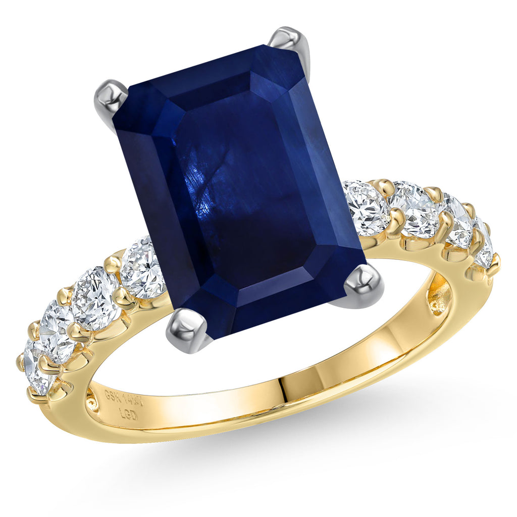 Blue Sapphire - September_6_Ring in 14K Two Tone Gold