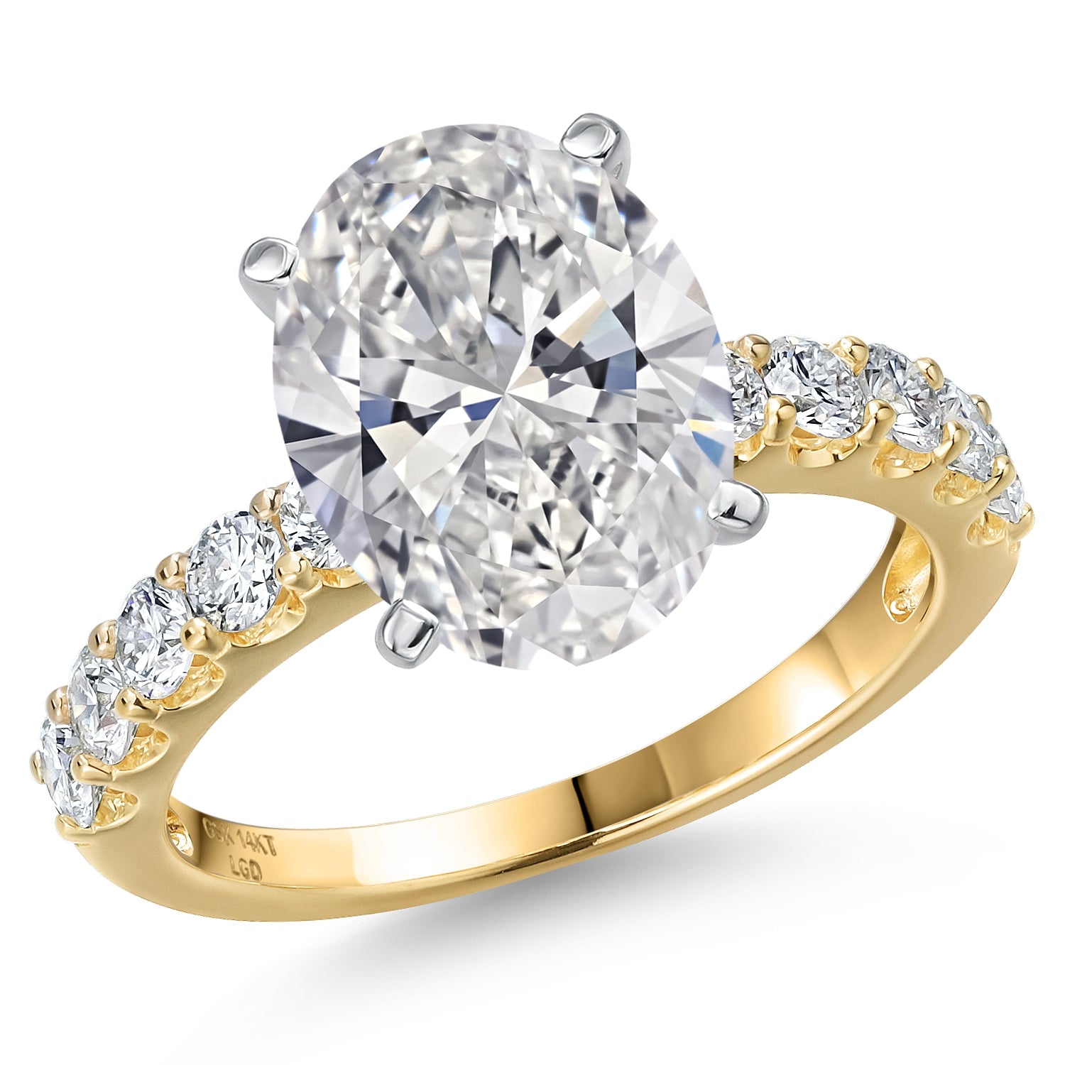 Oval Cut_Center 4.00ct_9_Ring in 14K Two Tone Gold