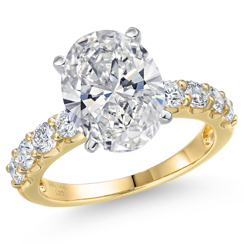 Oval Cut_Center 4ct_5_Ring in 14K Two Tone Gold