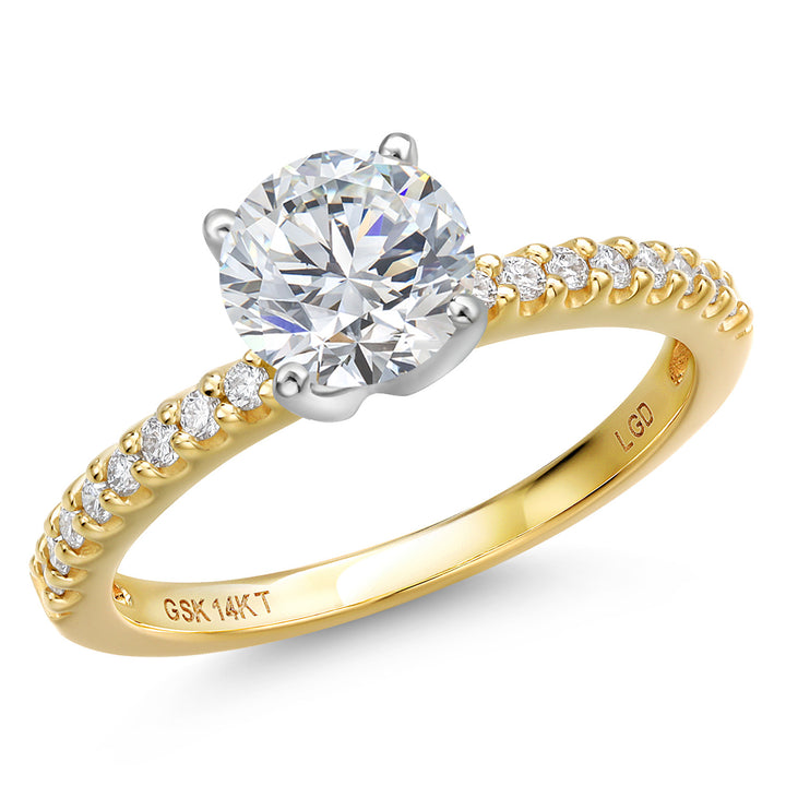 Round_Center 1.5ct_5_Ring in 14K Two Tone Gold