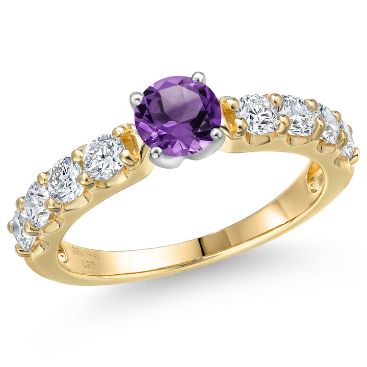 Amethyst - February_5_Ring in 14K Two Tone Gold