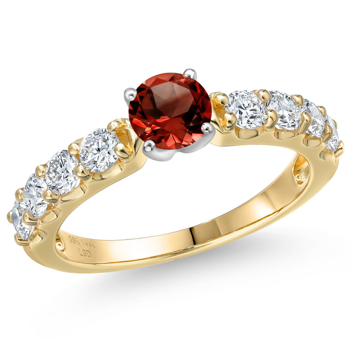 Garnet - January_5_Ring in 14K Two Tone Gold