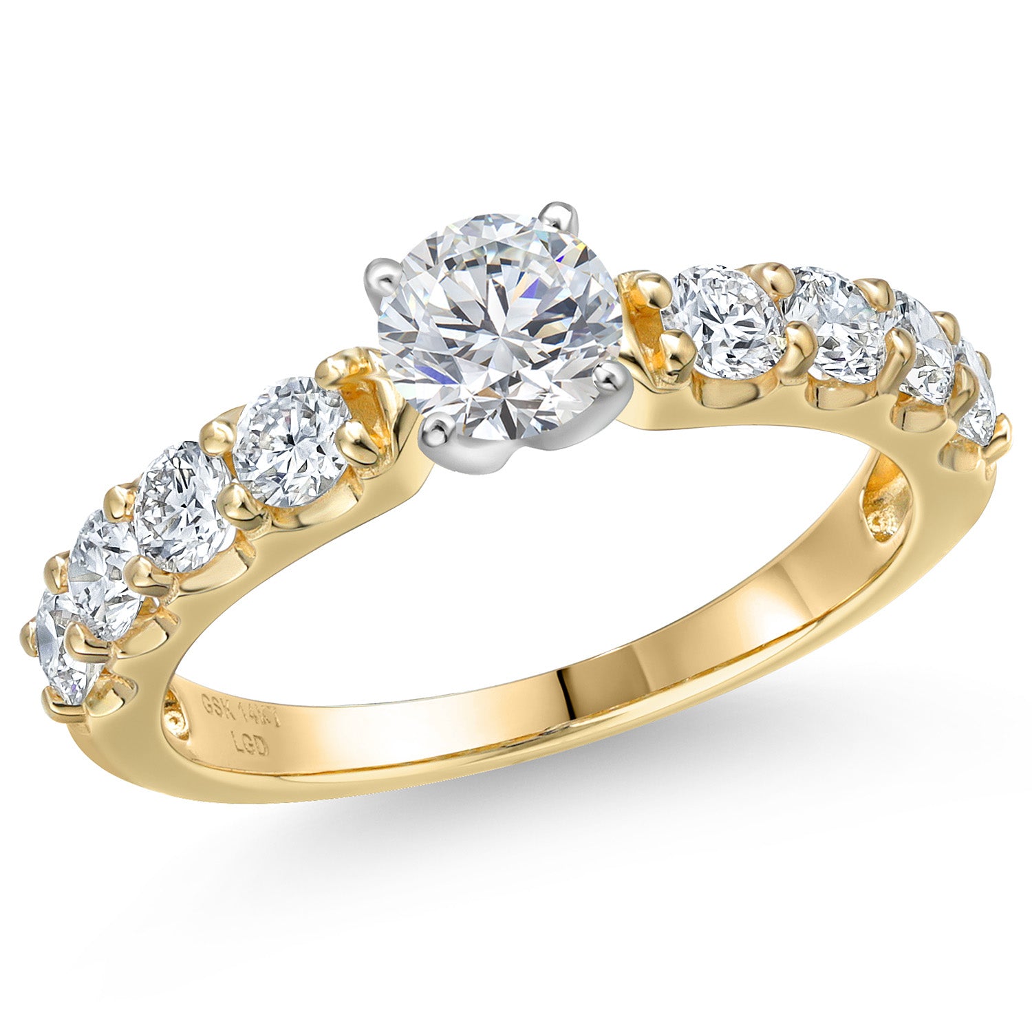 Lab Grown Diamond_7_Ring in 14K Two Tone Gold