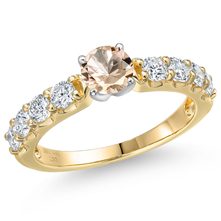 Morganite - October_5_Ring in 14K Two Tone Gold