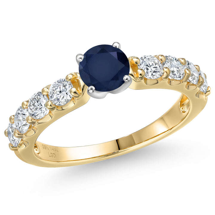 Blue Sapphire - September_5_Ring in 14K Two Tone Gold