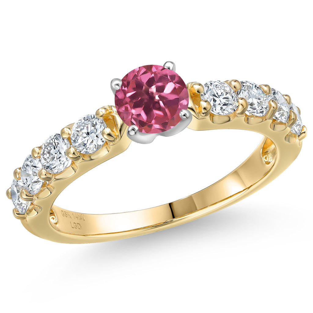 Pink Tourmaline - October_8_Ring in 14K Two Tone Gold