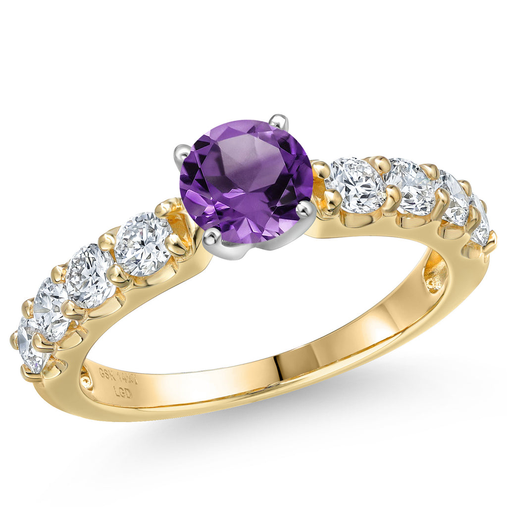 Amethyst - February_5_Ring in 14K Two Tone Gold
