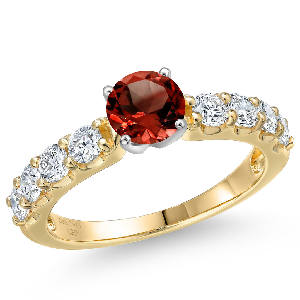 Garnet - January_7_Ring in 14K Two Tone Gold