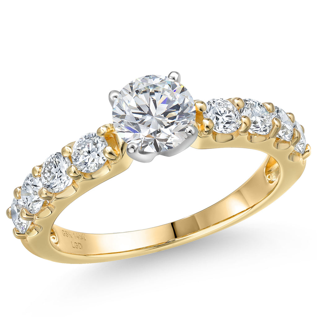 White Lab Grown Diamond - April_5_Ring in 14K Two Tone Gold