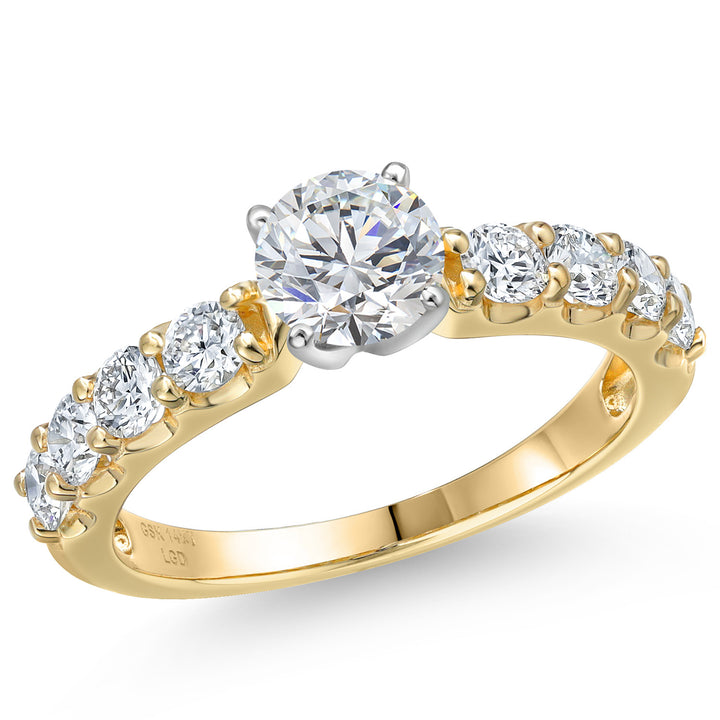 White Lab Grown Diamond - April_5_Ring in 14K Two Tone Gold