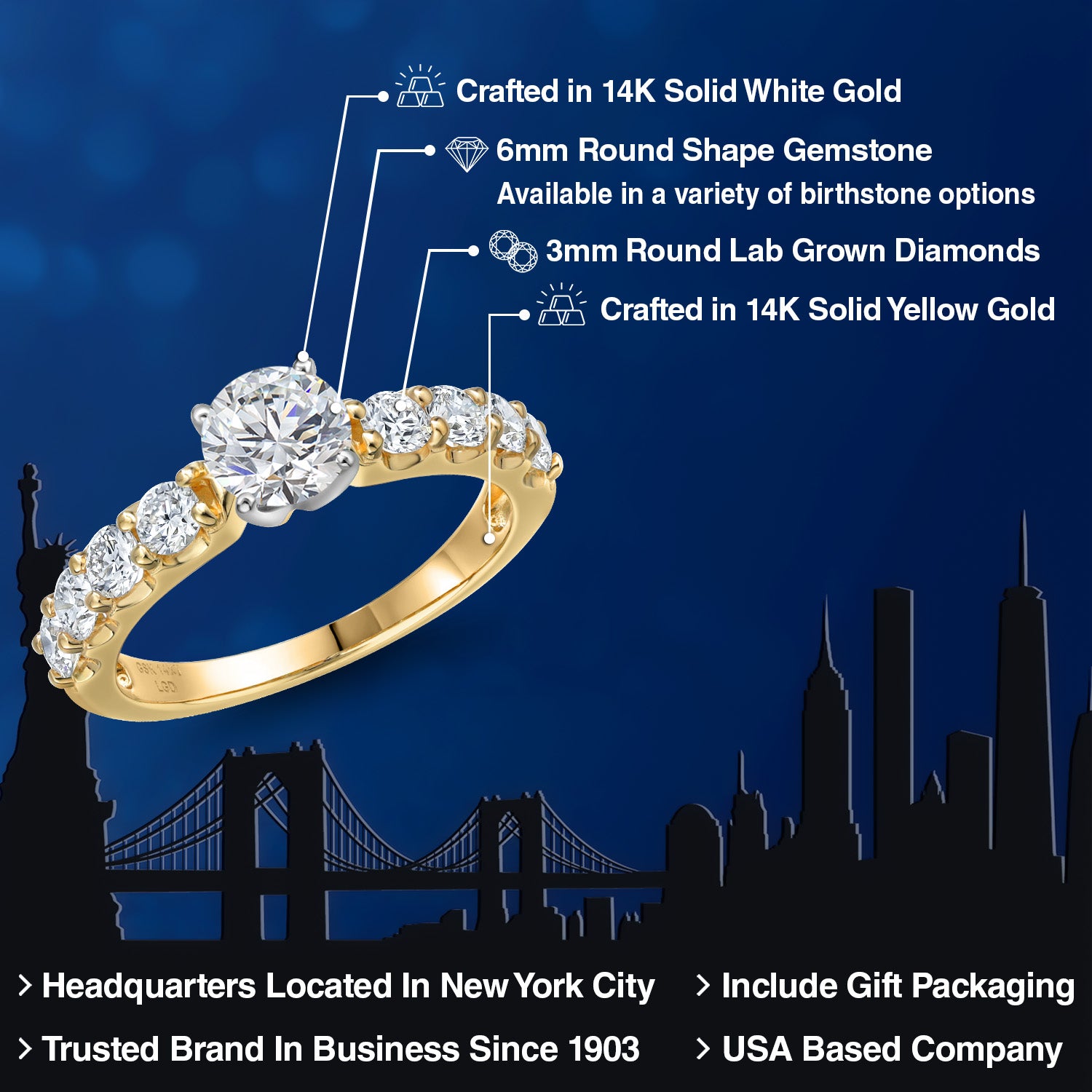 Lab Grown Diamond_7_Ring in 14K Two Tone Gold