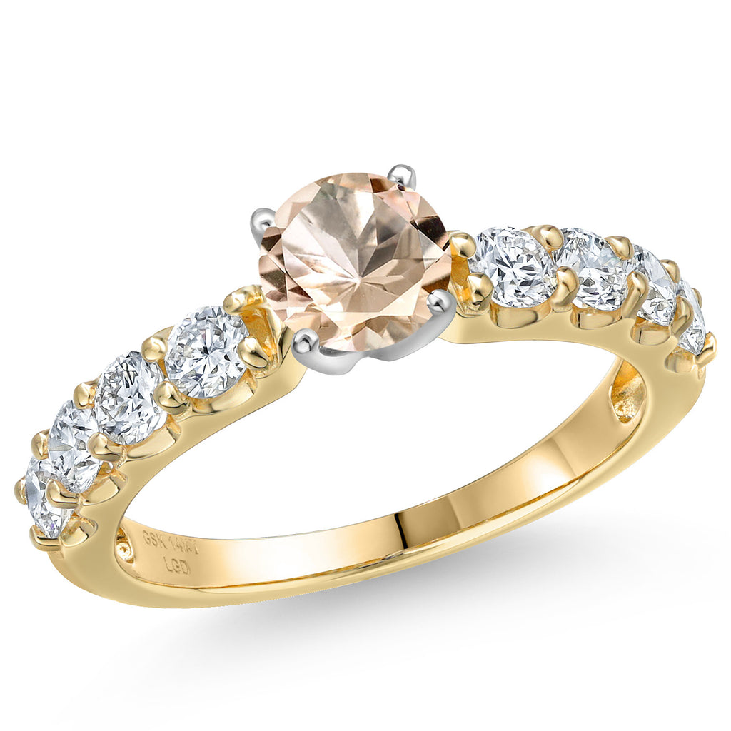 Morganite - October_7_Ring in 14K Two Tone Gold