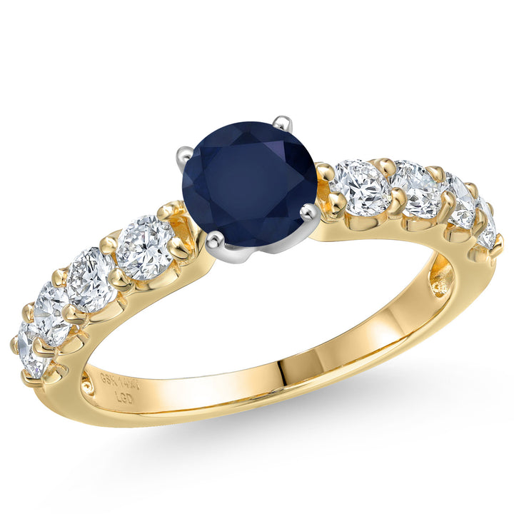 Blue Sapphire - September_7_Ring in 14K Two Tone Gold