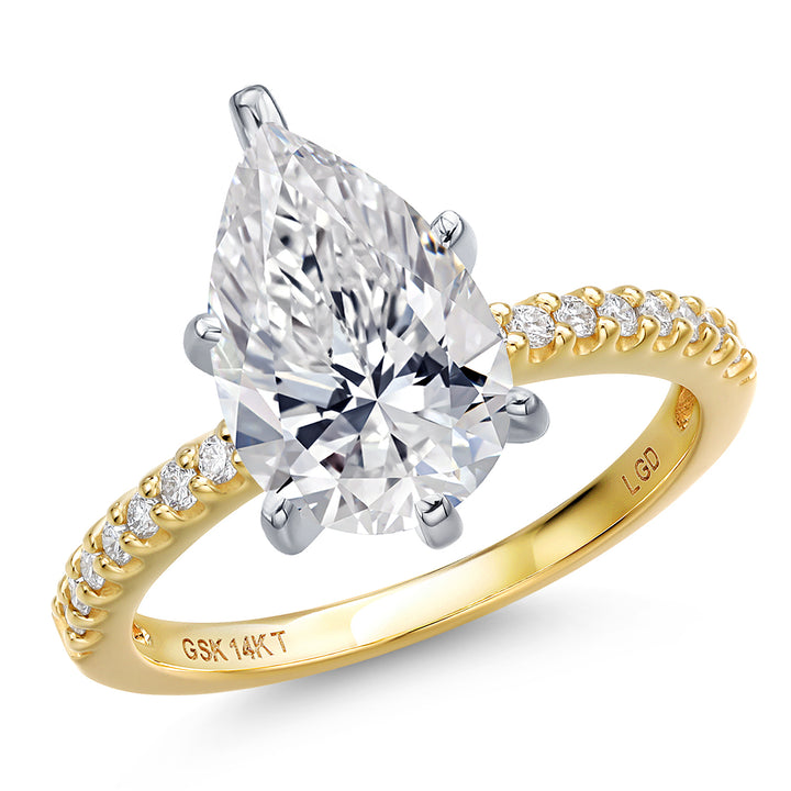 Pear Shape_Center 3.00ct_5_Ring in 14K Two Tone Gold