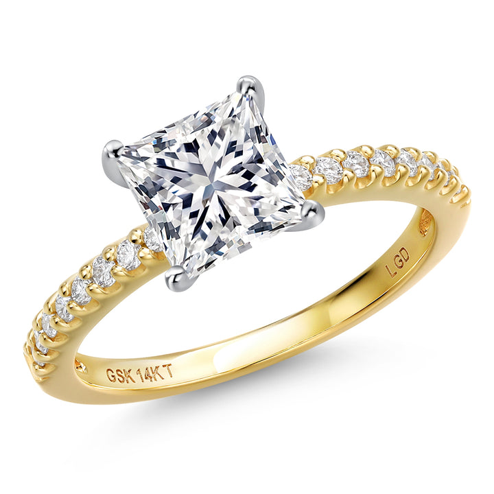 Princess_Center 1ct_5_Ring in 14K Two Tone Gold
