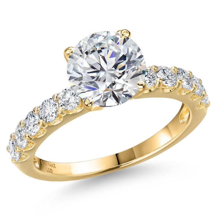 Round Cut_Center 2.00ct_5_Ring in 14K Yellow Gold