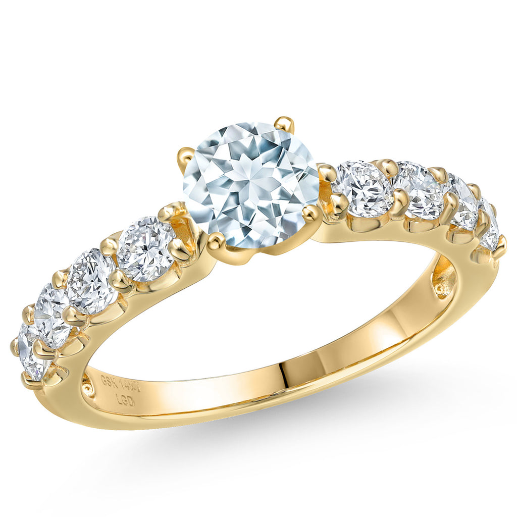 Aquamarine - March_5_Ring in 14K Yellow Gold