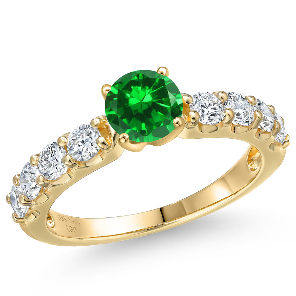 Created Emerald - May_8_Ring in 14K Yellow Gold