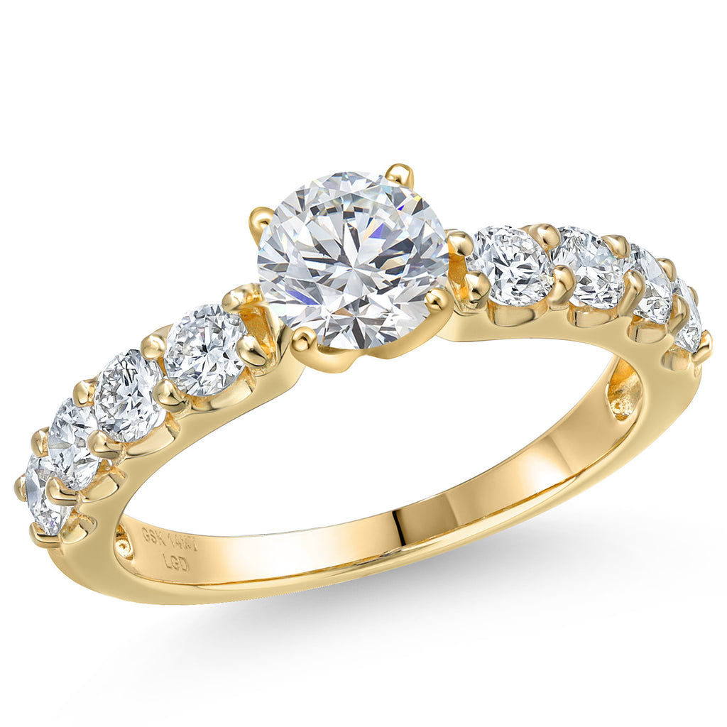 White Lab Grown Diamond - April_9_Ring in 14K Yellow Gold