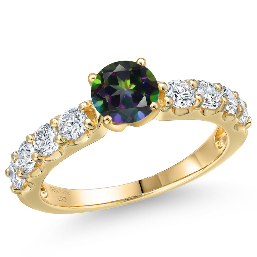 Green Mystic Topaz_8_Ring in 14K Yellow Gold