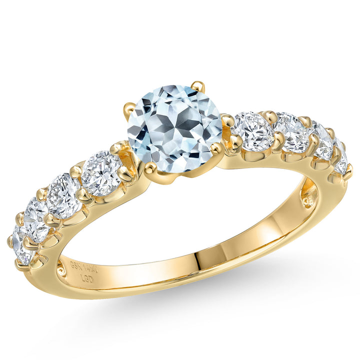 Sky Blue Topaz - November_5_Ring in 14K Yellow Gold
