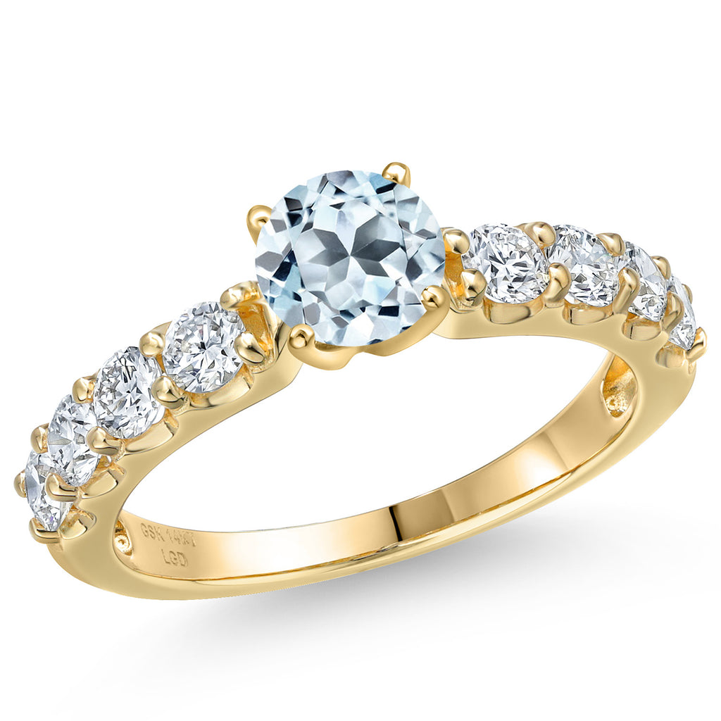 Sky Blue Topaz - November_9_Ring in 14K Yellow Gold