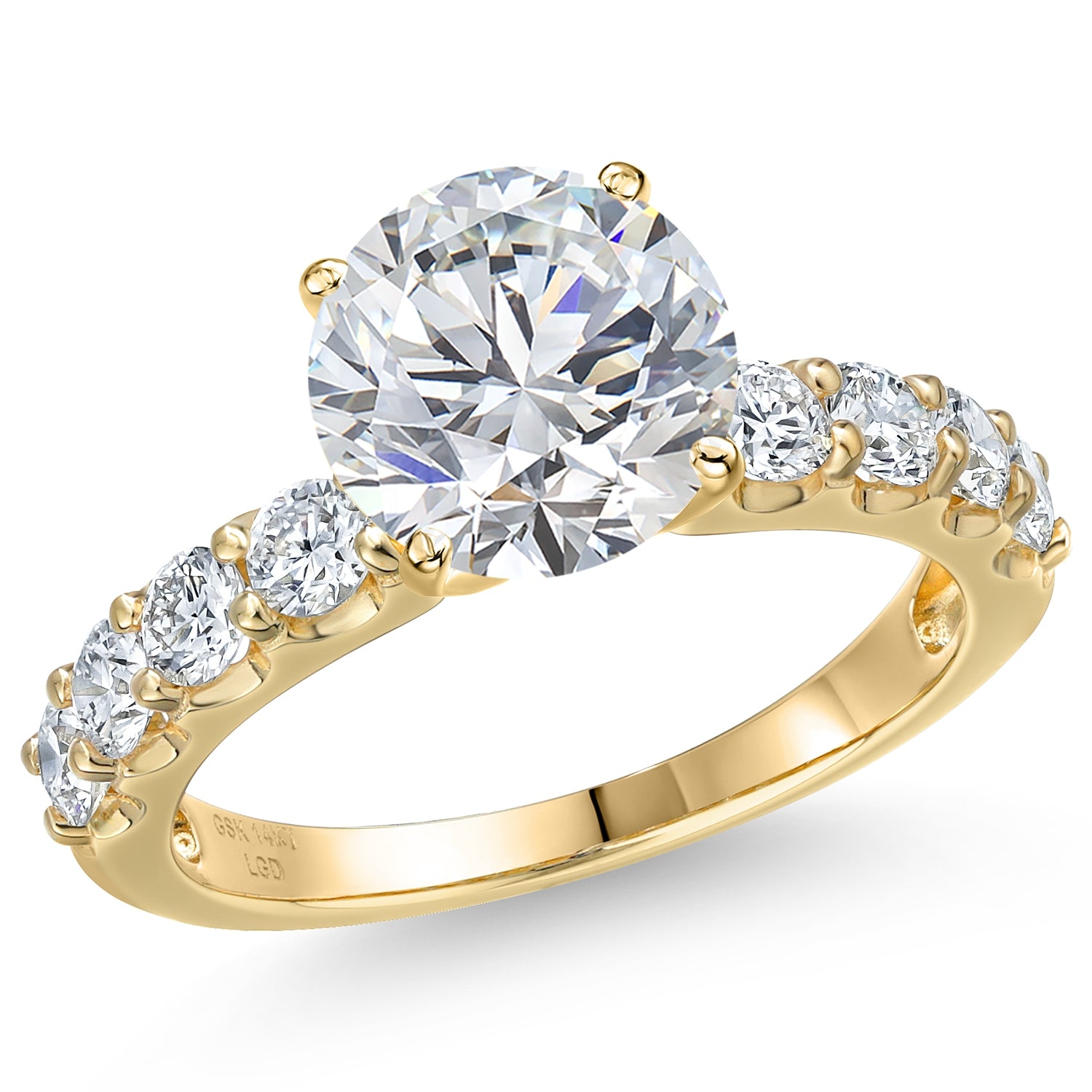 Center 3ct_7_Ring in 14K Yellow Gold
