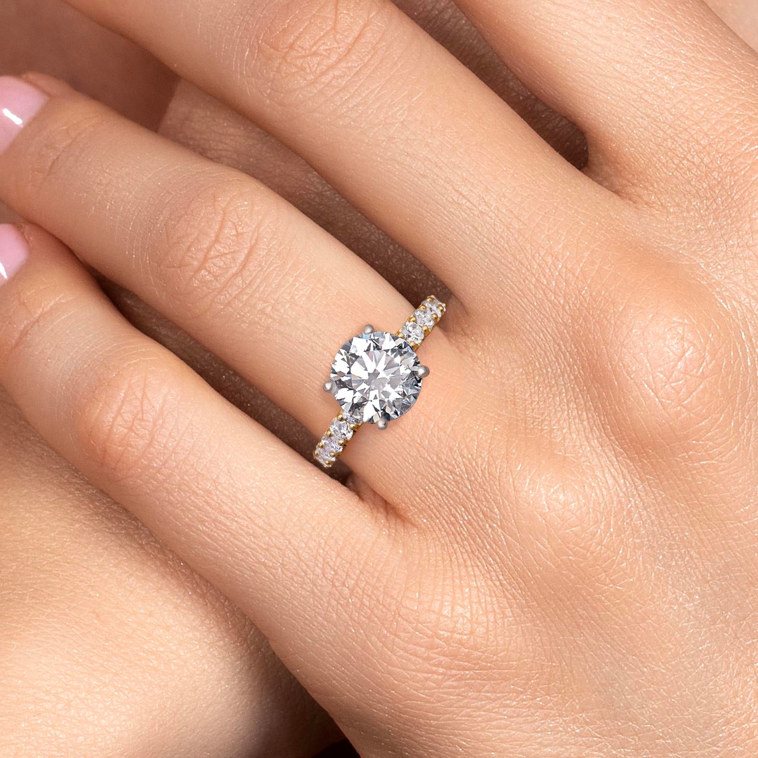 Center 4ct_Ring in 14K Two Tone Gold