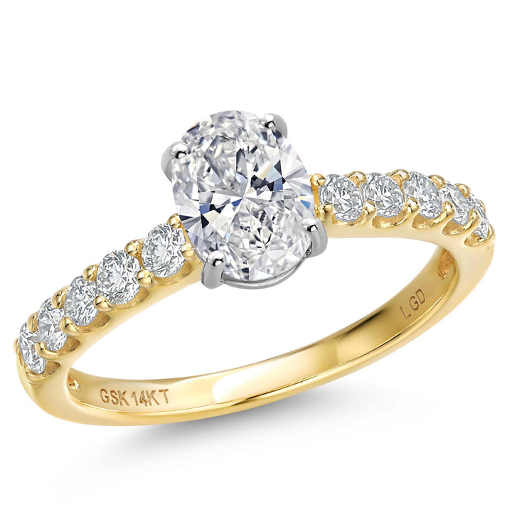Oval Cut_Center 1ct_5_Ring in 14K Two Tone Gold
