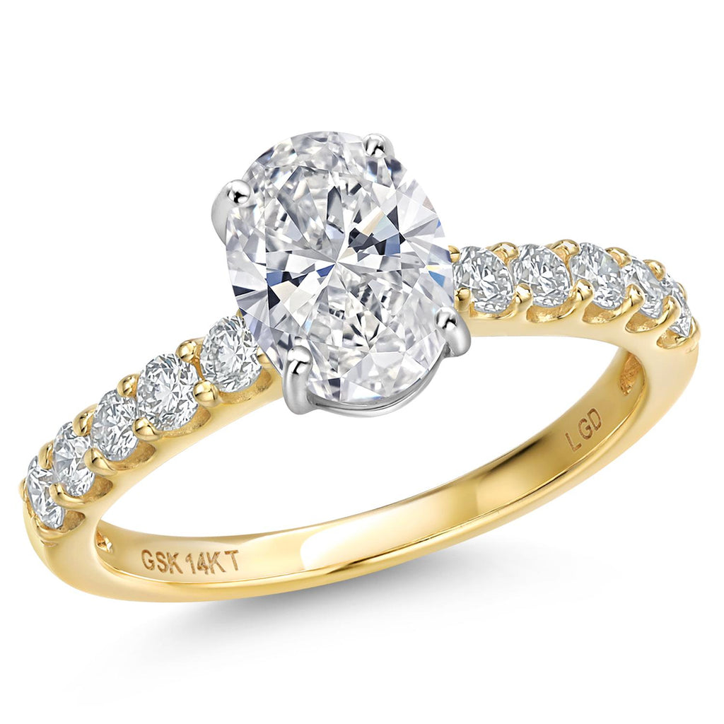 Oval Cut_Center 1.5ct_6_Ring in 14K Two Tone Gold