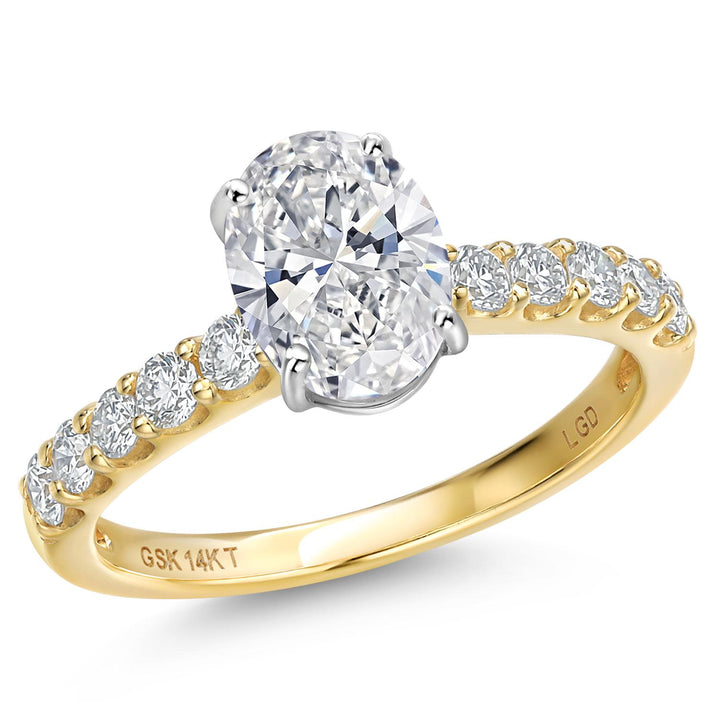 Oval Cut_Center 1.5ct_5_Ring in 14K Two Tone Gold