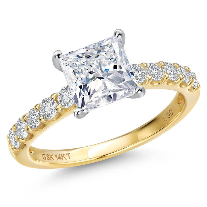 Princess Cut_Center 1.5ct_5_Ring in 14K Two Tone Gold