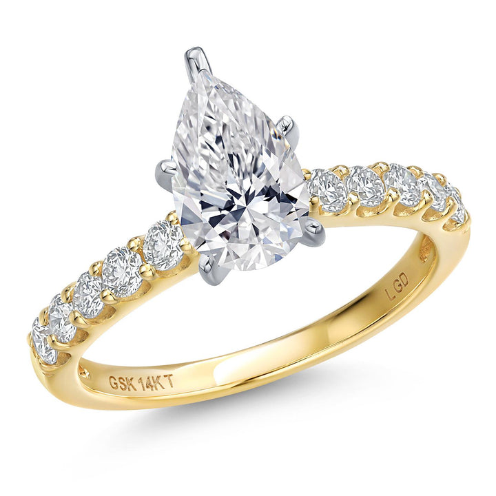 Pear Shape_Center 1.5ct_5_Ring in 14K Two Tone Gold