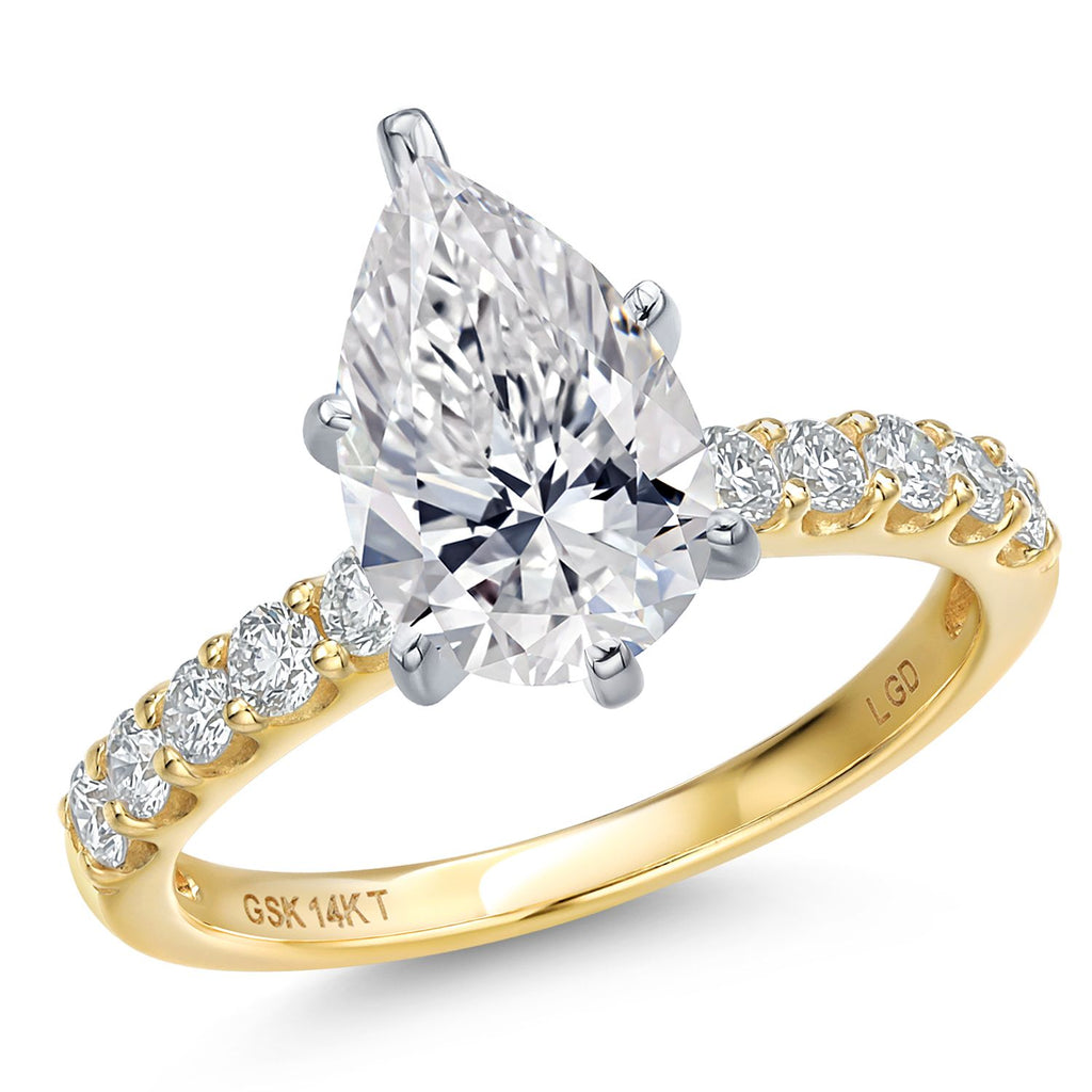 Pear Shape_Center 3ct_7_Ring in 14K Two Tone Gold