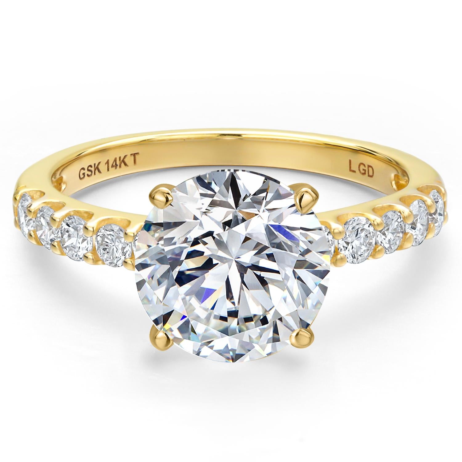 E - F_Center 4ct_Ring in 14K Yellow Gold