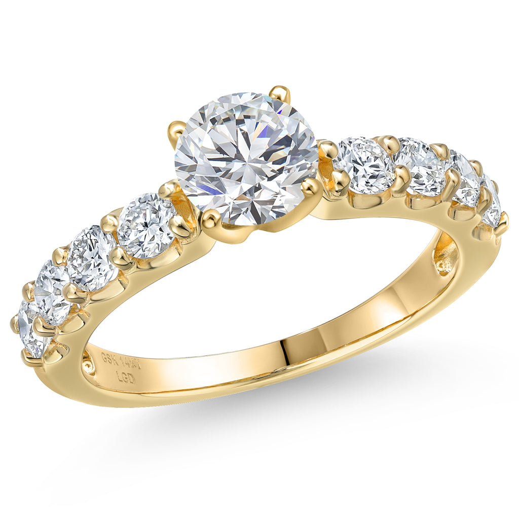 Round Cut_Center 1ct_8_Ring in 14K Yellow Gold