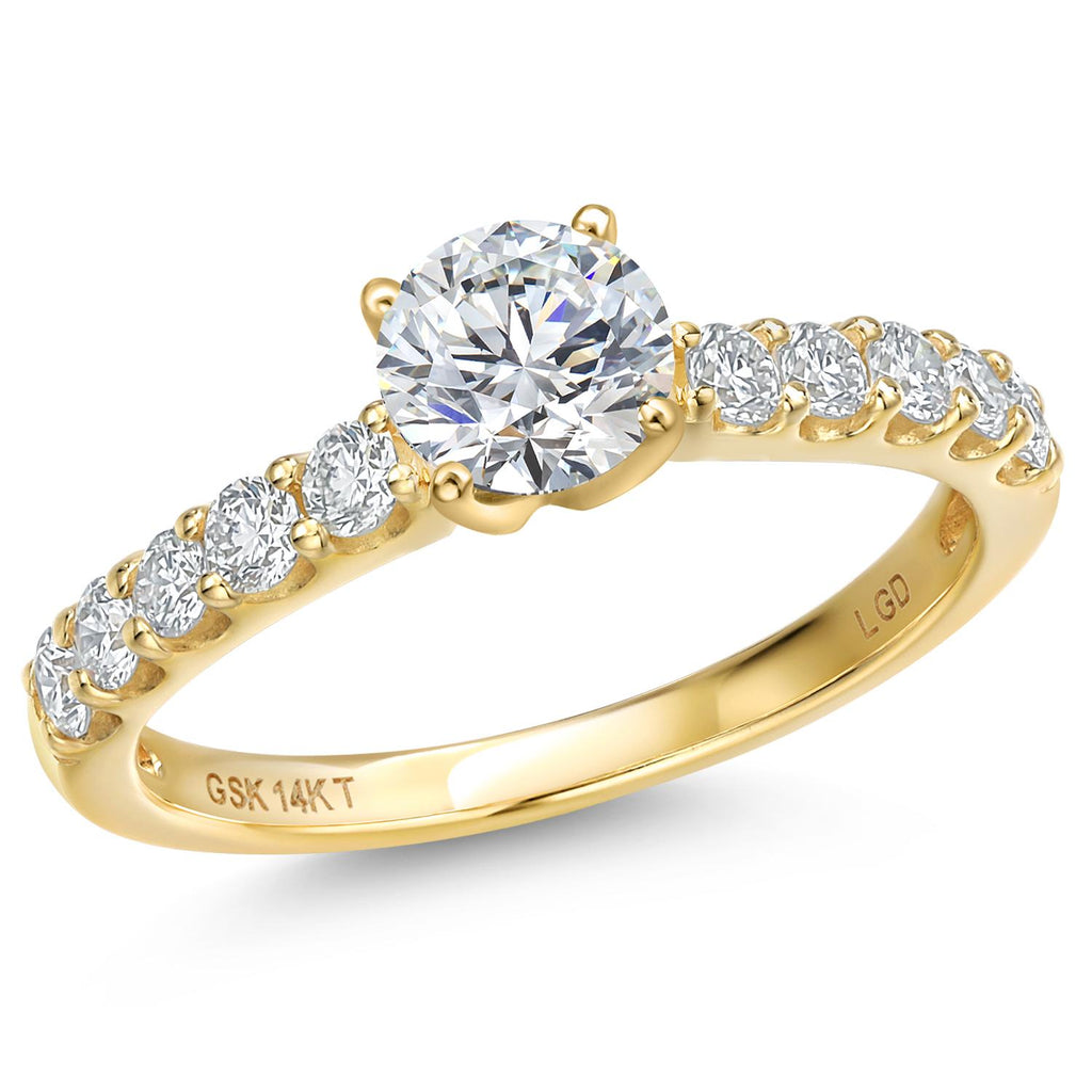 Round Cut_Center 1ct_5_Ring in 14K Yellow Gold