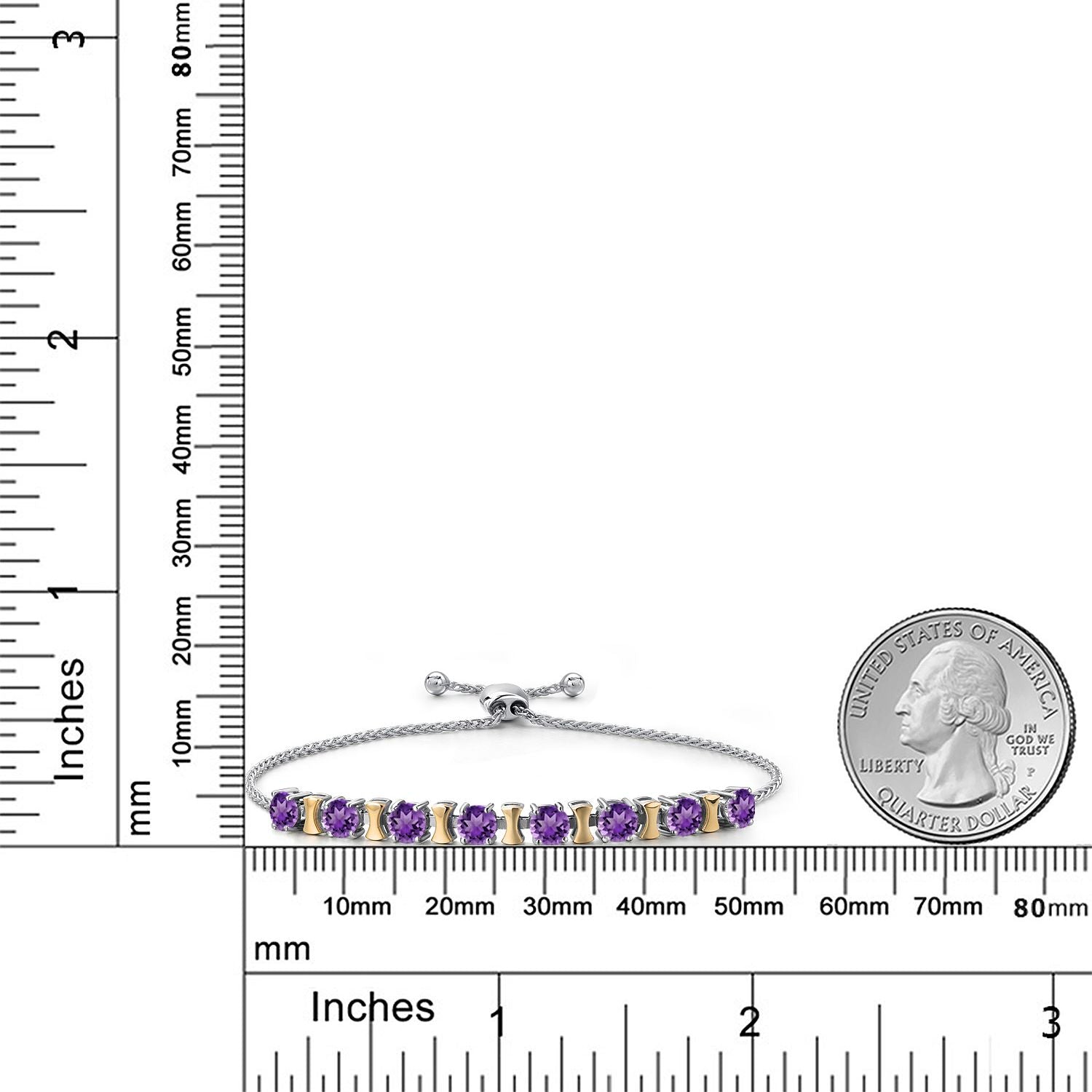 Bracelet in 925 Sterling Silver and 10K Yellow Gold