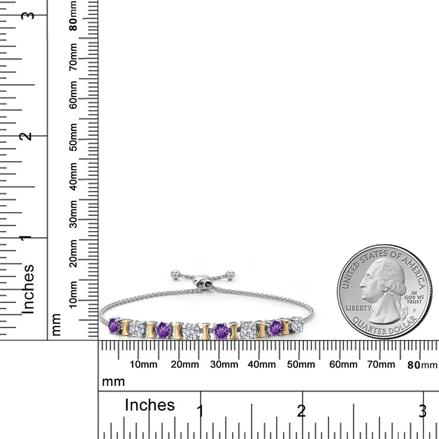 Bracelet in 925 Sterling Silver and 10K Yellow Gold